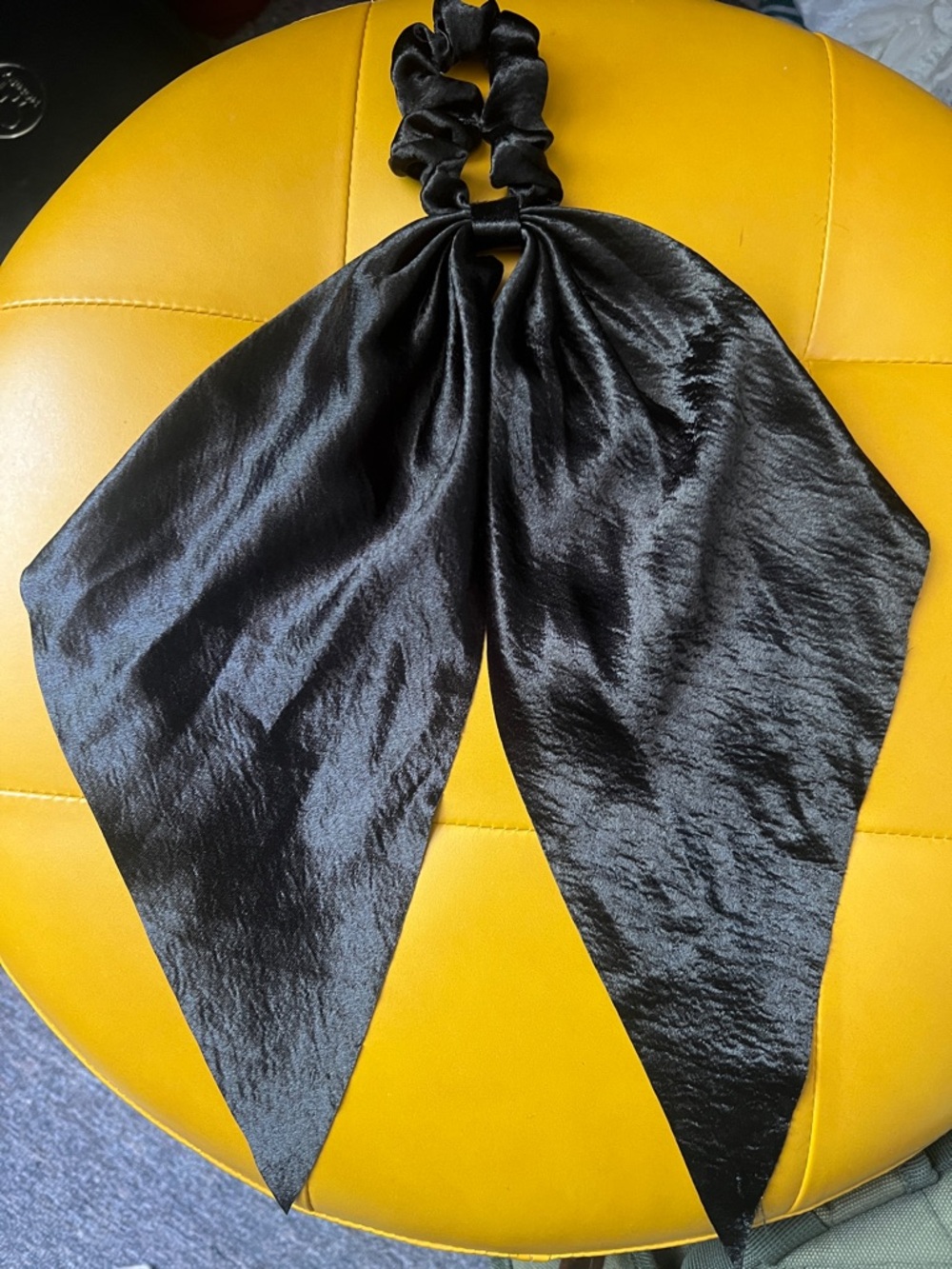Textured Satin Scrunchie w/ Tails
